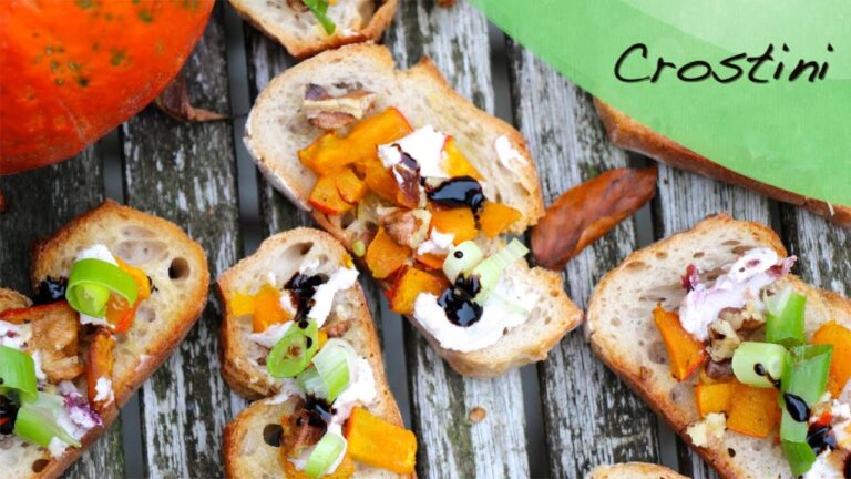 Einfache Bruschetta-Rezepte mit K&uuml;rbis und Feta